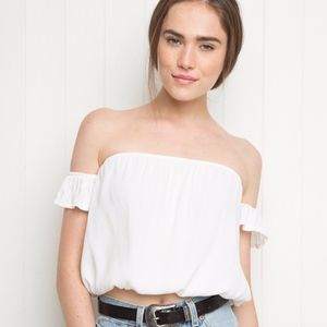 Brandy Melville White Off the Shoulder Top